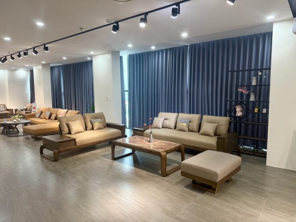 Bộ Sofa Da Cao Cấp Ốp Gỗ Sồi – VAORMI 995C - Hình ảnh 2